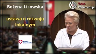 Bożena Lisowska  ustawa o rozwoju lokalnym [upl. by Ramona]