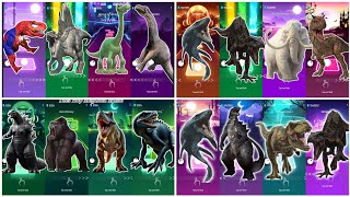 Megamix JurassicWorld Mosasaurus🆚The Gozilla🆚The Tyranosaurus🆚The Indoraptor  TilesHop CoffinDance [upl. by Alleinad]