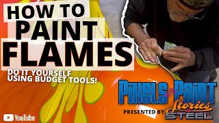 How to Paint and Pinstripe Flames Using Budget Tools [upl. by Omolhs]