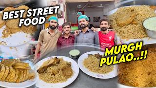 Crazy Street Food In Faisalabad  Best Chicken Biryani and Beef Pulao  Hafiz Murg Pulao [upl. by Analak]