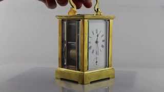 Antique French Repeater Striking Half Hour Alarm Carriage Clock [upl. by Acirrej565]