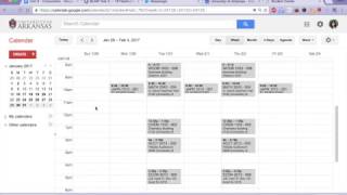 UARK Importing Your Class Schedule Into Google Calender [upl. by Madelin]