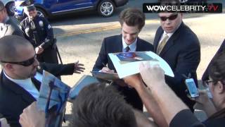 Andrew Garfield signs autographs for fans at The Amazing Spiderman film Premiere [upl. by Amii]