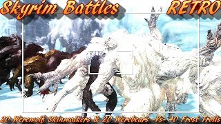 Skyrim Battles  20 Werewolf Skinwalkers amp 20 Werebears vs 40 Frost Trolls [upl. by Pascale]