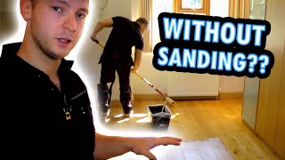 How to Refinish a Wood Floor Without Sanding under 1 hour [upl. by Dzoba]