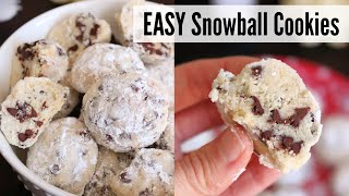 Easy Chocolate Chip Snowball Cookies No Nuts [upl. by Anauj]