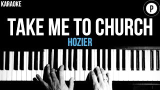 Hozier  Take Me To Church Karaoke SLOWER Acoustic Piano Instrumental Cover Lyrics [upl. by Zilvia]