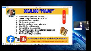 DECALOGO su quotPrivacyquot 10112021 [upl. by Atteval373]