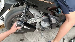 Akrapovic with Silencer tip for Honda Pcx 160 [upl. by Dnallor]