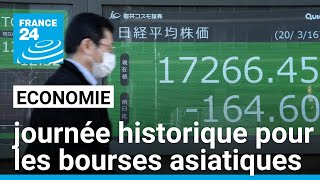 Economie  quotCest une journée historique pour les bourses asiatiquesquot • FRANCE 24 [upl. by Chloris]