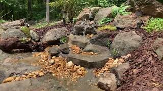 NEW PONDLESS Stream amp Waterfall  DIY  moderately sized backyard water feature [upl. by Standford300]