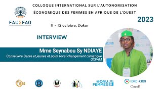 Interview  Mme Seynabou Sy NDIAYE  OXFAM [upl. by Ttekcirc]