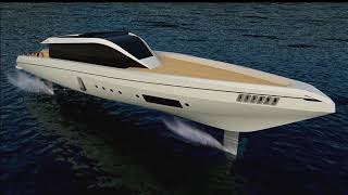 The Hyperyacht  Hydrofoil Super Yacht  RodriquezConsultingcom [upl. by Asilef566]