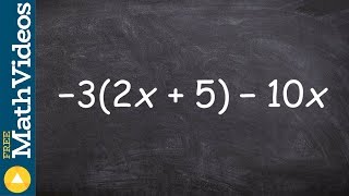 How to apply distributive property then simplify the expression by combining like terms [upl. by Codi]