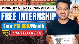 Free MEA internship 2024  Earn ₹10kMonth  Government Paid Internships  College Student ampGraduate [upl. by Anelhtac]