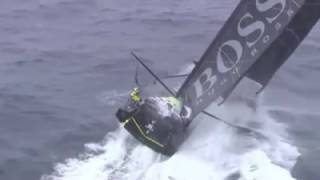 French Navy IMOCA60 HUGO BOSS charging off the Kerguelen Islands [upl. by Langille]