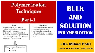 Polymerization Technique Part 1  Bulk and Solution Polymerization  UG PaathShaala [upl. by Yremogtnom889]