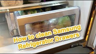 Removal and Cleaning of the Crisper Drawers on the Samsung Refrigerator with French Doors [upl. by Keelin]