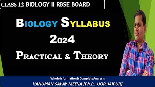 CLASS 12 BIOLOGY SYLLABUS RBSE BOARD 2024 II [upl. by Oker]