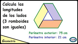 Resolver una figura compuesta con Romboides Olimpiada Matemática Asturiana 2ºESO [upl. by Eikram439]