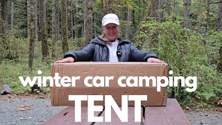 Winter Car Camping  SUV Tent  Living in my Car in the Winter [upl. by Korney]