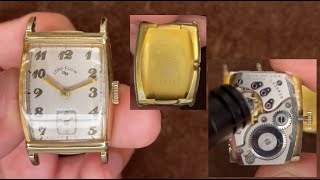 Elgin Lord Elgin 1940s Cal559 Vintage Mechanical Square USA Watch Movement sound Appearance etc [upl. by Laith]