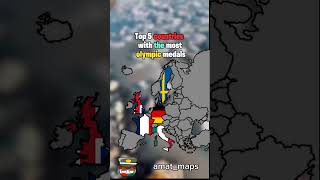 Top 5 countries with the most olympic medals geography mapper mapping map europe edit shorts [upl. by Morel85]