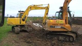 Diggers at work in the Norfolk Broads [upl. by Yehudi575]