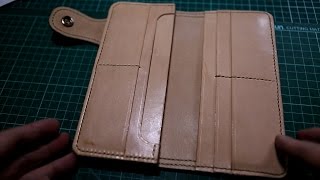 Making a Leather Biker Wallet  Part 3 Left Compartment [upl. by Nelie]