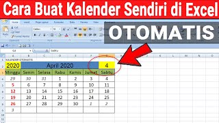 CARA MEMBUAT KALENDER DI EXCEL SENDIRI OTOMATIS [upl. by Enylcaj]