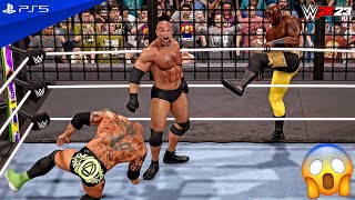 WWE 2K23  Goldberg vs Lesnar vs Lashley vs Batista vs Edge vs Reigns  Elimination Chamber Match [upl. by Horter]