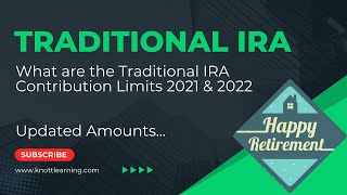 Maximum Traditional IRA Contribution Limits for 2021 amp 2022 [upl. by Aihsei334]