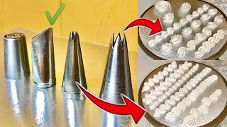 Nozzles Design  Nozzles For Cake Decoration  How To Use Nozzles For Cake [upl. by Luana]