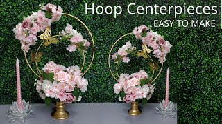 DIY Hoop Wedding Centerpieces With Dollar Tree Candle Holder [upl. by Zeke]