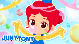 Icky Sticky Bubble Gum  Sing Along  Nursery Rhymes  Kids Songs  JunyTony [upl. by Ssegrub]