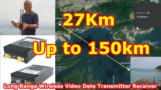 best longrange wireless video transmitter and receiver drone uav HDMI IP camera twoway test 2022 [upl. by Noraha399]