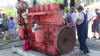 Pony Motor Starting A Huge 2894 Cubic Inch Waukesha Gasoline Engine At Vista CA 62417 [upl. by Eceryt712]