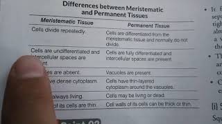 DIFF BETWEEN MERISTEMATIC AND PERMANENT TISSUE animaltissue planttissue meristem [upl. by Ahmad474]