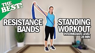 THE BEST Standing Resistance Bands Workout For Seniors  Intermediate Level  28Min [upl. by Stacey589]