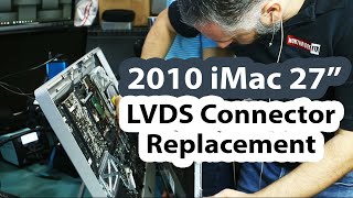 2010 iMac Damaged LCD LVDS connector replacement caused by attempted hard drive replacement [upl. by Ablem885]