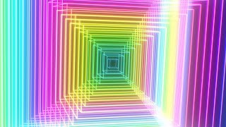 Abstract Rotating Crazy Hyper Rainbow Multicolored 3D Neon Glow Cube 4K Video Effects HD Background [upl. by Ahsilek]