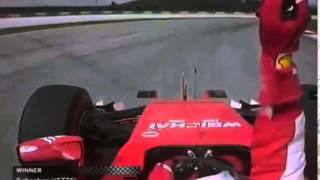 F1 2015 Malaysian GP  Sebastian Vettel screaming on radio after winning Malaysian GP [upl. by Martz]