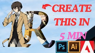 Design Any 3D Text in 5 Min  Adobe Photoshop  3D  Tutorial  Create Anime  Manipulation  Image [upl. by Aholah]