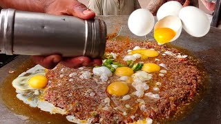 Special Tawa Keema  Egg Keema Recipe  Pakistani Street Food [upl. by Einaffets]