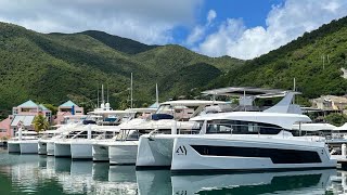 Aventura 50MY powercat 5cabin walkthrough in BVI [upl. by Nowad]