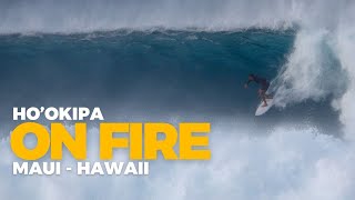 Ho‘okipa On Fire Hookipa Maui Hawaii Surfing [upl. by Griggs]