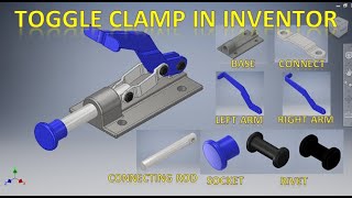 Toggle Clamp in Autodesk Inventor  Autodesk Inventor Assembly Tutorials  Inventor 3d Drawing [upl. by Braunstein356]