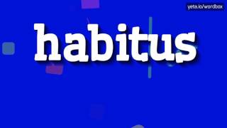 HOW TO SAY HABITUS habitus [upl. by Launam]