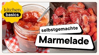 Erdbeermarmelade selber machen – Grundrezept  Kitchen Basics [upl. by Annawad]