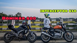 Interceptor 650 Dominar 400 sort ride 🥰 dipvlog42 [upl. by Lilaj]